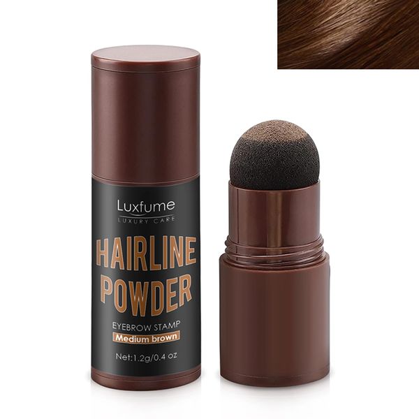 Hairline Powder Stick, Hairline Shadow Powder for Thinning Hair, Bald Spots, Root Cover up Powder for Women Men Instantly Conceals Hair Loss, Hairline Contouring Shadow Powder Waterproof (Medium Brown)