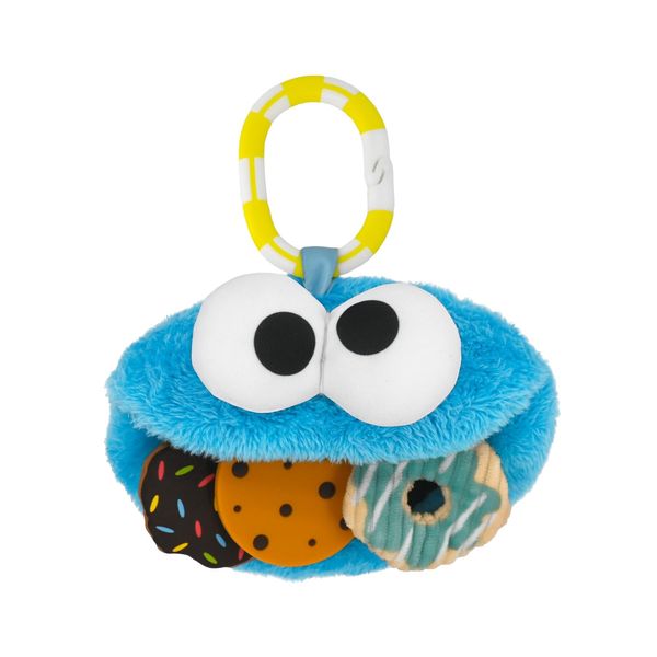 KIDS PREFERRED Sesame Street Cookie Monster On The Go Activity Toy with Silicone Teether for Newborns