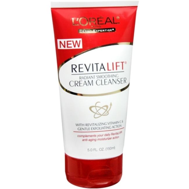 L'Oreal Dermo-Expertise RevitaLift Radiant Smoothing Cream Cleanser 5 oz (Pack of 4)