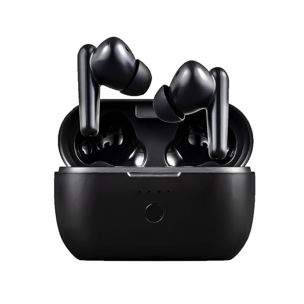 Iris Ohyama WEP-101 Wireless Earphones, Bluetooth 5.2, Active Noise Cancelling, ANC Earphones, Up to 20 Hours of Continuous Playback, IPX4 Waterproof Standard, Built-in Microphone, Automatic Connection, External Sound Capture, Auto Pairing, Wireless, Blac