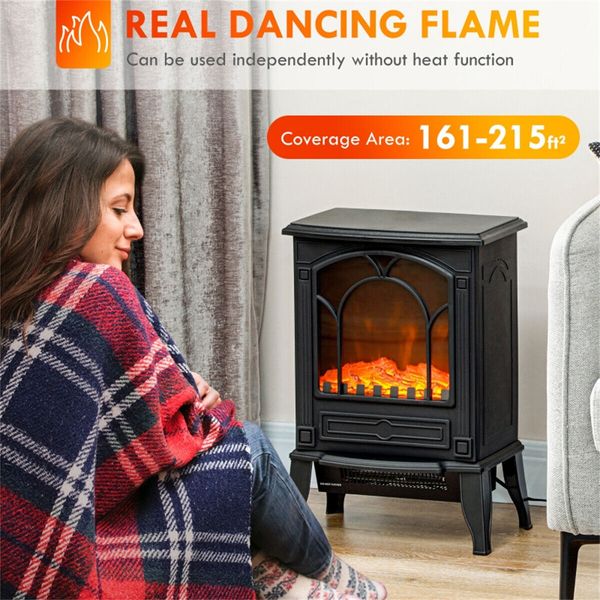 Electric Fireplace Heater Portable Indoor Space Heater Adjustable Flame Effect