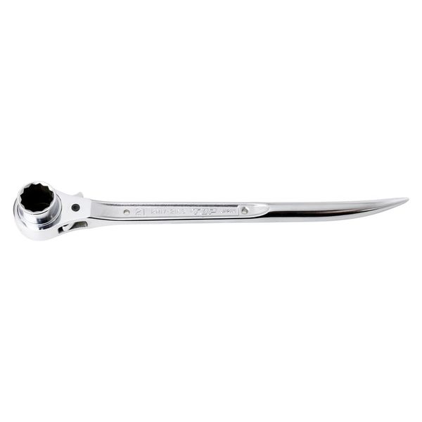 Top Industry (TOP) Ratchet Wrench, Fully Polished, Curved Shino 0.7 x 0.8 inches (17 x 21 mm), Scaffolding, Housing, Tobi Tools, RM-17x21N-S-SV, Tsubamesanjo, Made in Japan