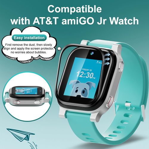 Hexasider 3 Pack Compatible with AT&T amiGO Jr Watch Screen Protector, HD Clear Protective Film Accessories Scratch Resistant Full Coverage for amiGO Kids Smartwatch