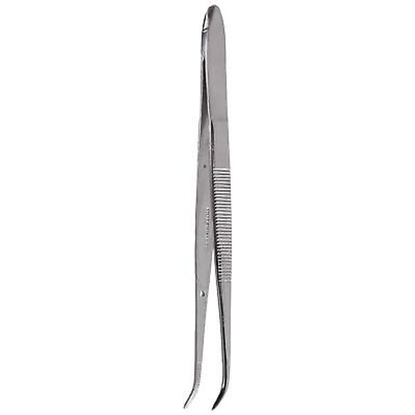 Grafco Eye Dressing Forceps, Full Curved, 4" Length, Serrated, Stainless...