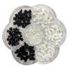 Nail Parts, 3D Bowknot, Semicircular Pearl, Set of 1, Nail Decoration, DIY, Jewelry Parts, Handmade, Decorative Parts, Nail Art, Resin, Deco Parts, Black, White