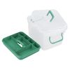 Lesbin Clear First Aid Box Organizer 2 Layers with Compartments, Plastic Handle Storage Box