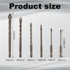 6pcs Four Edged Serrated Eccentric Drill, New Four-Flute Sawtooth Eccentric Drill Bit 4 Edge Eccentric Drill Bit Multifunction High-Strength Eccentric Twist Drill Bit