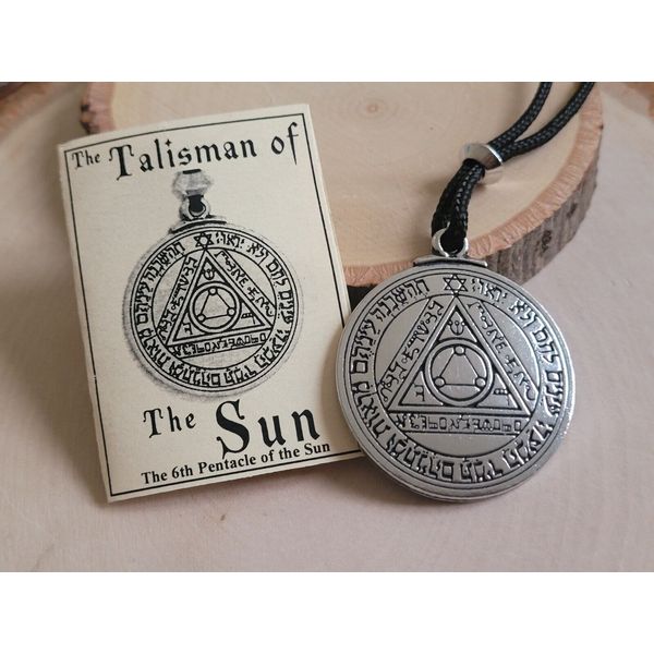 Talisman of Sun Magic Pentacle Solomon Seal Health Wealth 1.5" Pendant Necklace