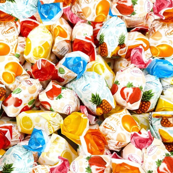 Arcor Assorted Fruit-Filled Hard Candy, Individually Wrapped, Bulk Pack 2 Pounds (About 130 Count)