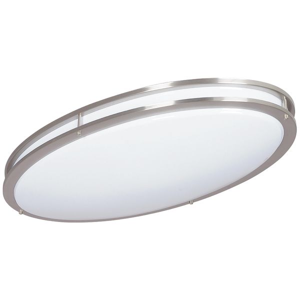 Sunset Lighting F9880-80 Flush Mount with White Acrylic Lens Shades, Bright Satin Nickel Finish