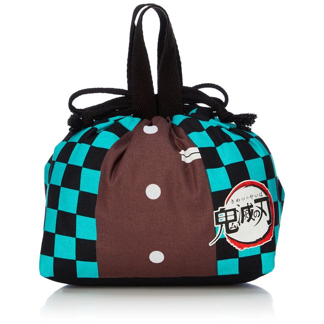 Skater KB7-A Kid's Lunch Box Drawstring Bag with Gusset, Devil Blade Kanjiro Kamado Boy, Made in Japan