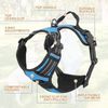 Blue Soft No Pull Reflective Pet Puppy Harness w/Control Handle for Large Dogs