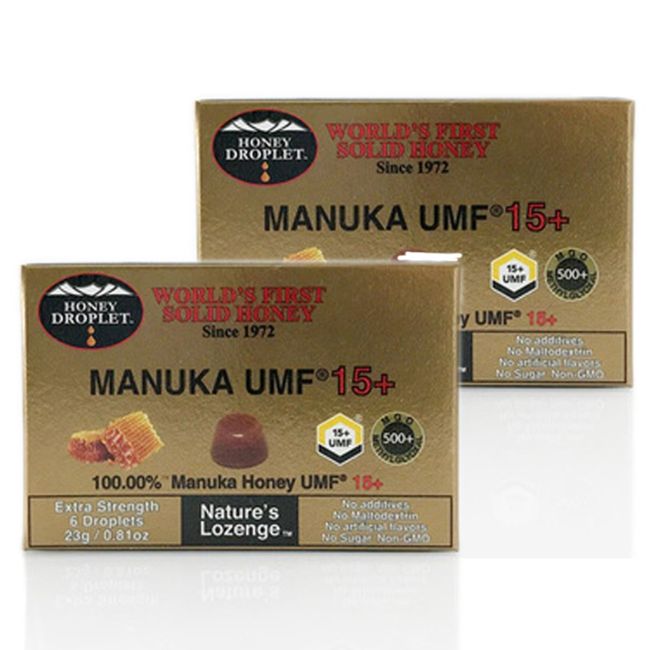 Organic Kitchen UMF Manuka Honey 15+ Honey Droplets (23g/6 Capsules), 2 Boxes, 6 Count (2 x 2)