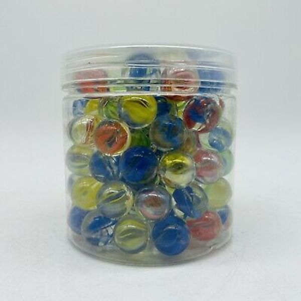 100 Piece Colorful Mixed Glass Marbles With Box Assorted