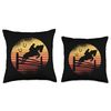 Equestrian Horse Show Jumping Retro Sunset Throw Pillow