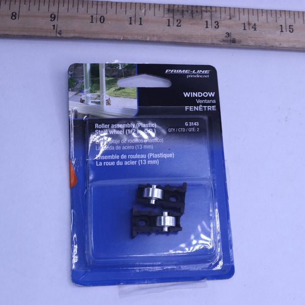 (2-Pk) Prime-Line Sliding Window Roller Steel Black Nylon Housing G 3143