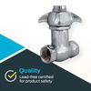 EZ-FLO 1/2 Inch IPS Self-Closing Stop Valve, Brass Plumbing Fitting, Chrome, 10187LF