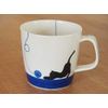 Arita Ware Yarn Ball and Cat Mug, Blue