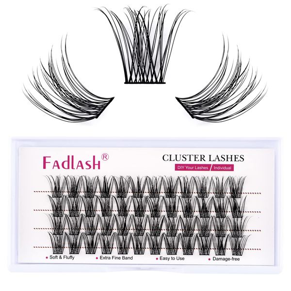 Individual Lashes 48pcs Cluster Lashes Natural Look DIY Eyelash Extension D Curl 0.07 Soft Individual Lash Extensions False Eyelashes Long Wispy at Home (H7-0.07D, 16mm)