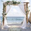 Wedding Arch Drapes - 1 Panel 28" x 19Ft Sheer White Backdrop for Ceremony Party Decor