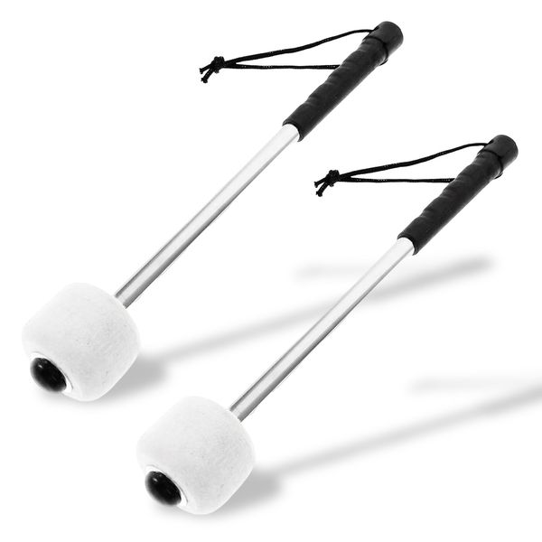 2 Stück Marschtrommel Schlägel, Bass Drum Mallet Drum Stick mit Filzkopf, Percussion Drumsticks, Percussion Marching Band Zubehör, Percussion Mallets Timpani Sticks, Trommelstöcke Paukenschlägel