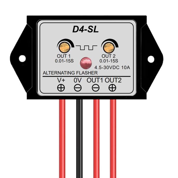 URANT DC 4.5-30V 10A Dual Output AC Flashing Module,Suitable for Various Warning Lights-D4