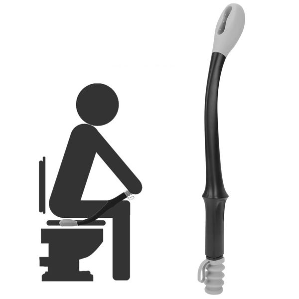 WC Abwischhilfe Long Handle Reach Comfort Bottom Wiper Selbstwischassistent für Einen Unabhängigen Alltag Haushalts-Toilettenhilfewerkzeug für ältere Schwangere Frauen 15.7 Zoll(grau)