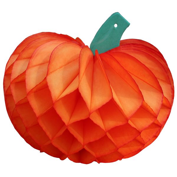 Vibrant 10" Orange Honeycomb Pumpkin Decorations – Perfect for Fall Festivities!