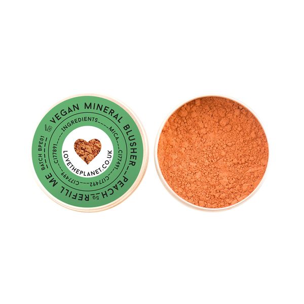 Love the Planet Vegan Mineral Blusher Shade Peach in Refillable Tin