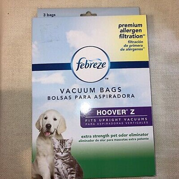 Febreze Hoover Z Upright Vacuum Bags Xtra Strength Pet Odor Eliminator 3 Pk.*NEW