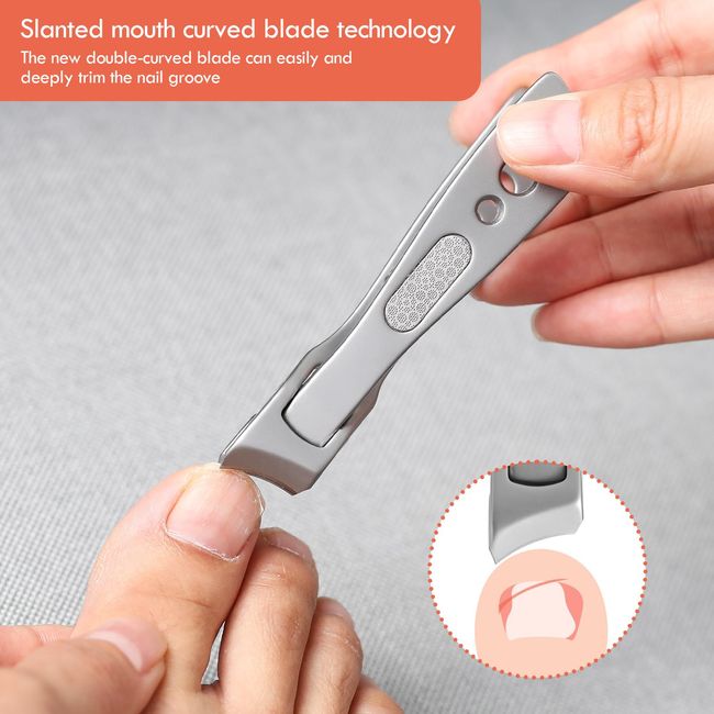 BEZOX Ergonomic Angled Head Precision Toenail Clipper for Senior