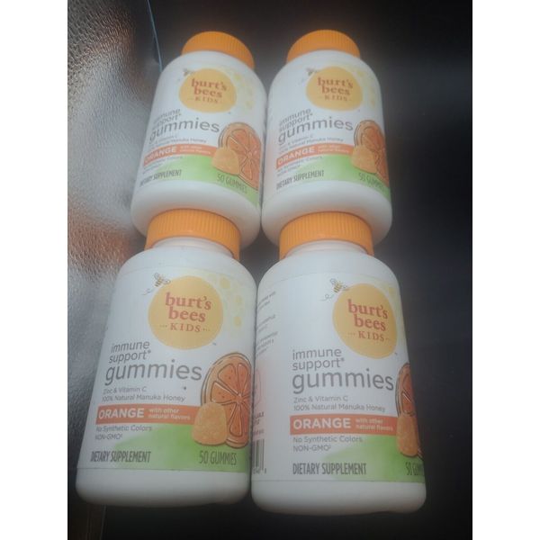 4 X Burts Bees Kids Immune Support Gummies, Zinc & Vit C 100% Manuka Honey 06/24