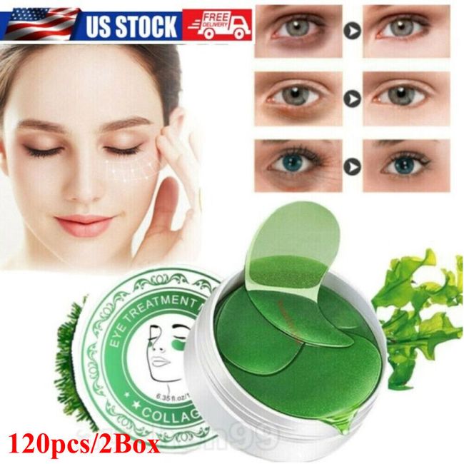 120pcs Under Eye Patch Crystal Collagen Pads Seaweed Gel Pad Anti Dark Circle