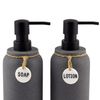 Lotion Pump 2 Piece Set Grey Textured Hotel Resin Single