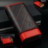 Cigar in Style Red Black Leather Adjustable Cedar Wood Cigar Case Holder Travel Kit