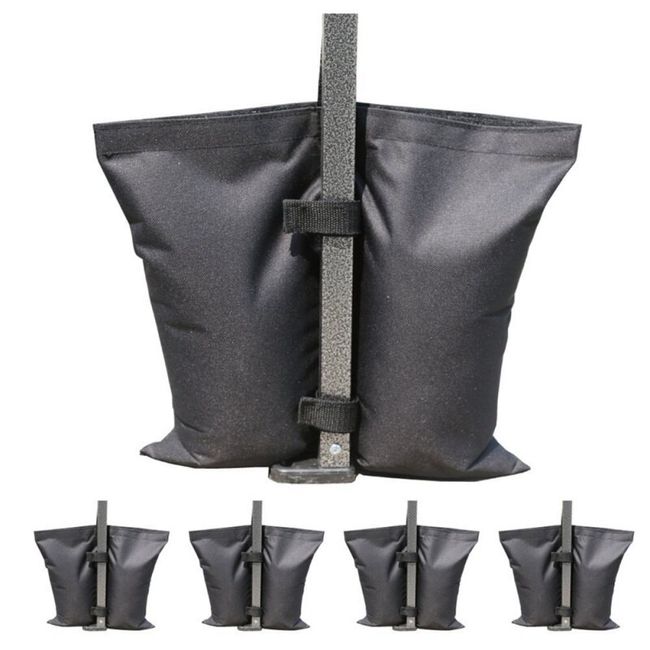 6-Pack Black Canopy Sandbags Weight Bags, Outdoor Pop Up Canopy Tent Gazebo  Weight Sand Bag Anchor Kit, Sand Bags Without Sand