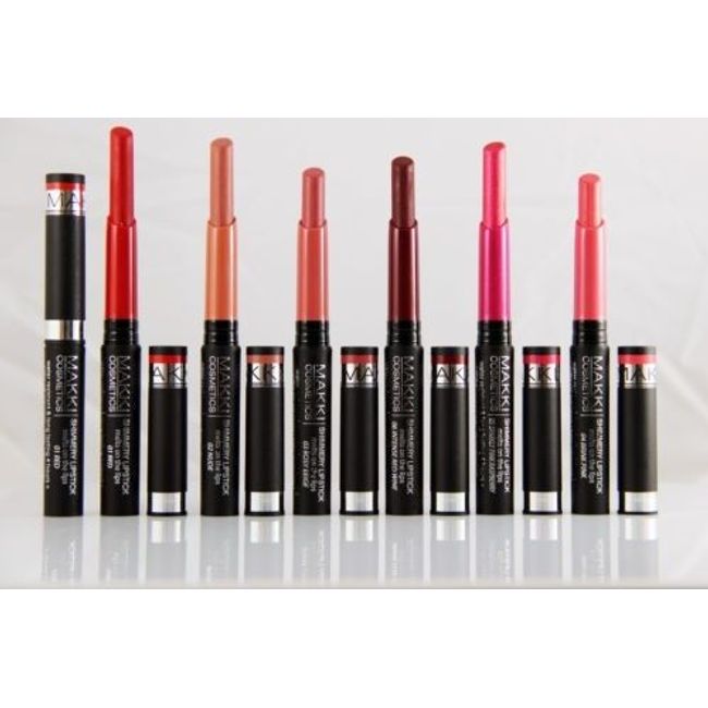 SHIMMERY LIPSTICK INTENSE GLOSSY COLORS WATER RESISTANT LONG STAY - RED MAKKI