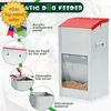 2 Pcs Large Automatic Dog Feeders with Handle Acrylic Panel Galvanized Gravity F