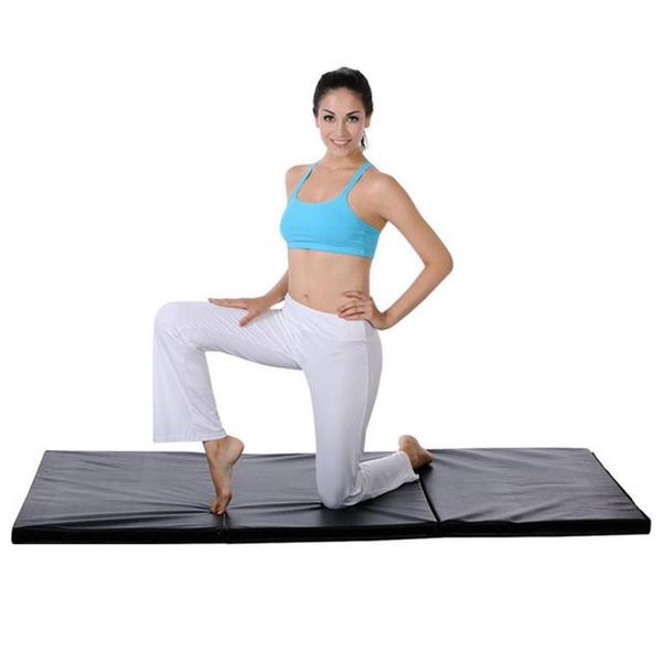 3pcs/set Yoga Foldable Exercise Mat Home Gym Soft Panel Cushion Thick Handle Balance Pilates Training Stretching, [02] Blue