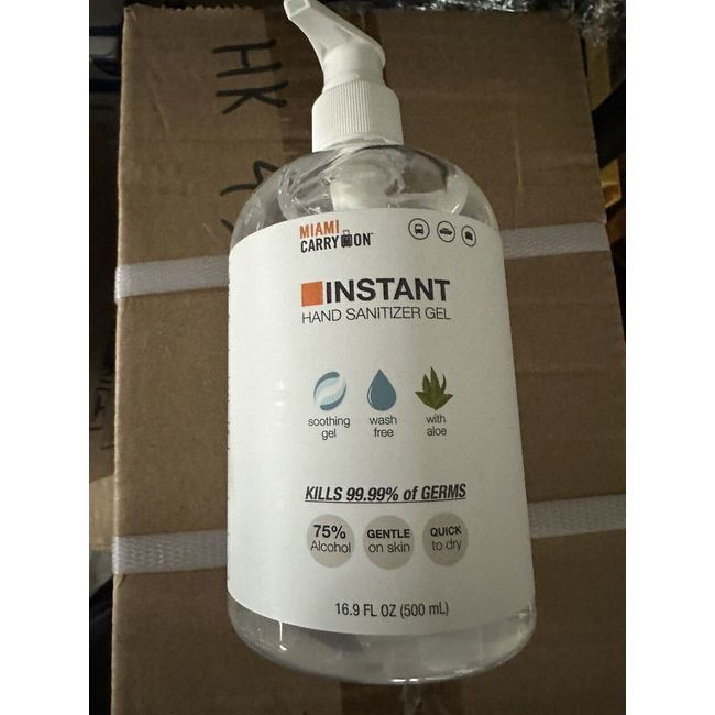 Miami Carry On Instant Hand Sanitizer Gel 16.9 FL OZ (500 ML) 4 Pack