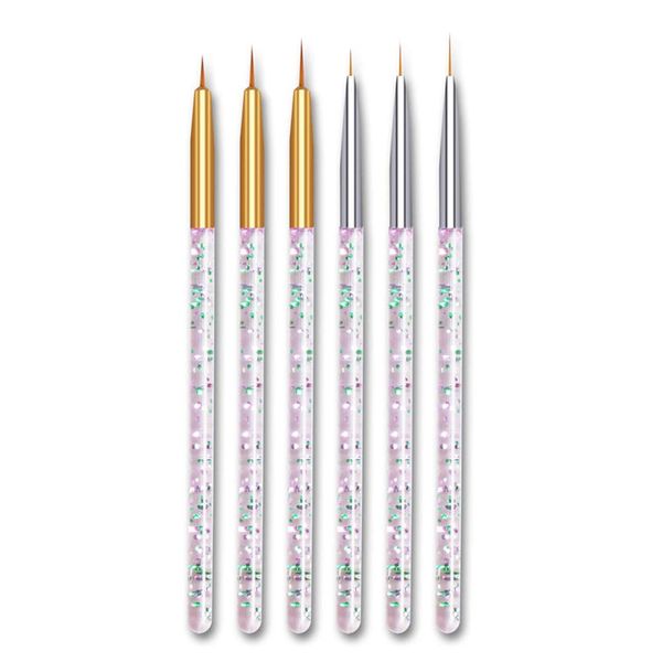 Kingsie Nail Art Pens Extra Fine Point Set of 6 Liner Brush Nail Brush Nail Brush Line Acrylic Gel Nail Polish Tool Kit