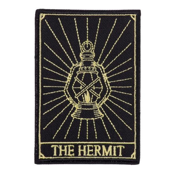 The Hermit Lantern Tarot Card Fortune Telling 3.6" Iron On Embroidered Thermoadhesive Patch for Clothing