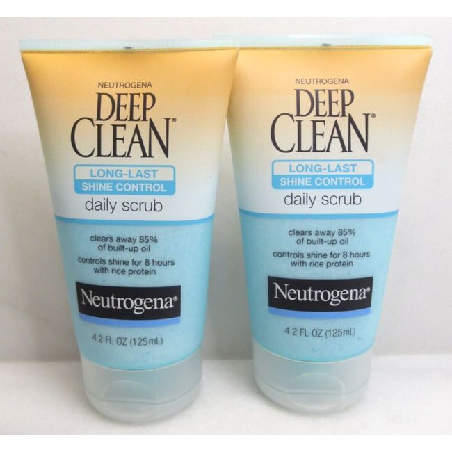 NEUTROGENA DEEP CLEAN SHINE CONTROL DAILY SCRUB 4.2 OZ NWOB - LOT OF 2