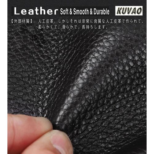 KUVAO RFID Blocking, Leather Credit Card Holder Zipper Wallet With 20 Card Slots, Small Card Case for Women or Men Accordion Wallet with Zipper (Blcak)