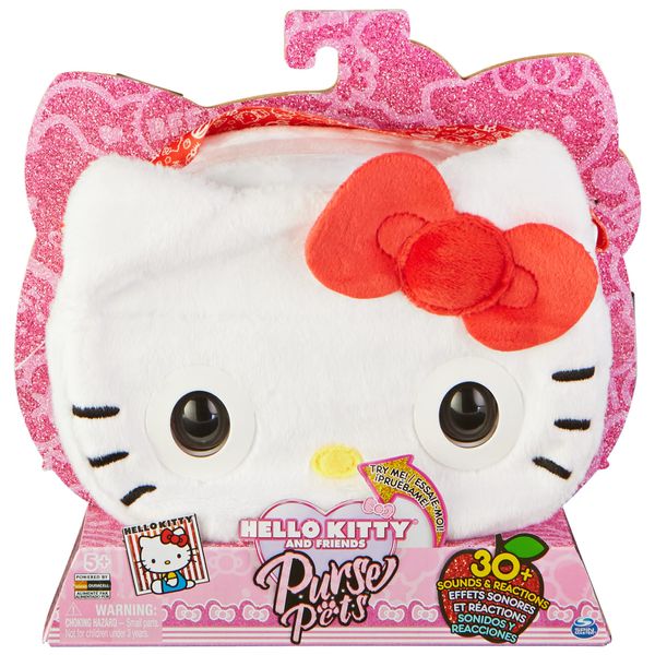 Purse Pets Hello Kitty - Interactive Shoulder Bag with 30+ Sounds, Reactions, Blinks and Music, Children's Bag and Toys in One, from 5 Years