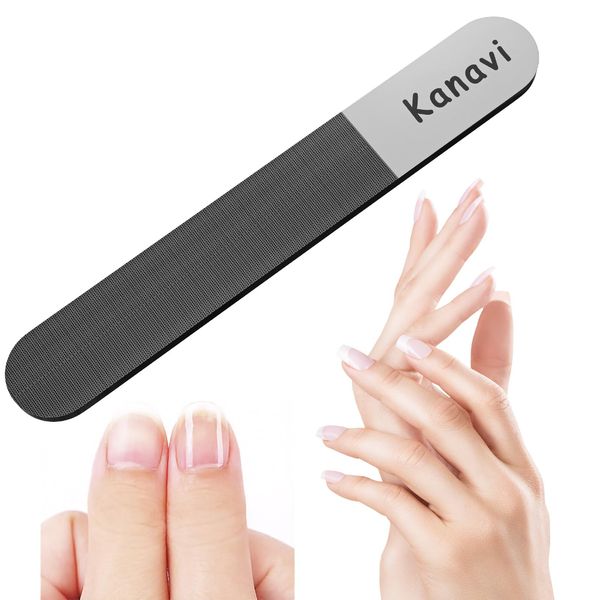 Kanavi Nail File, Nail Polish, Glass, Shiny, All-New Nail Care, Nail Polisher, Nail Polisher, Nail Polisher, Popular, Ranking Nail Polisher, Nursing, Children, Nail Polish Care (Round-Black)