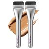 Makeup Foundation Sunscreen Wide Pore-Covering Flat Brush for Liquid Multipurpose brush - 2 Pcs (Silver)
