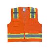 Safety Main Premium High Visibility Surveyor Vest Solid Front Mesh Back, 10 Pack, Large, Orange