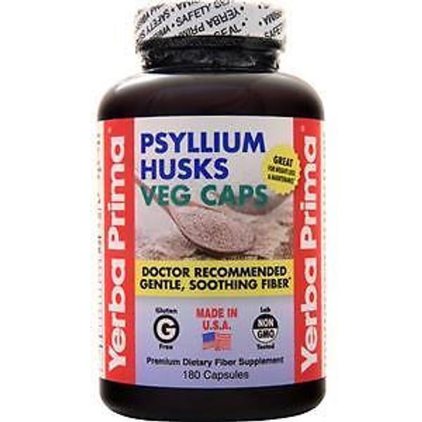 Yerba Prima Psyllium Husks Veg Caps  180 vcaps