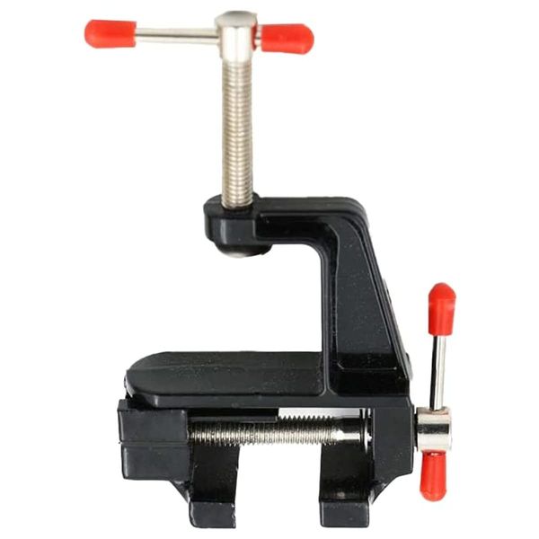 Tabletop Vice, Small Home Vice, Easy Installation, ABS, Hobby Vice, Lightweight, Work Bench, Stationary Crafts, Fine Work, Portable Bench Vice, Mini Table Clamp, Rotary, Repair Tool, Black, Opening
